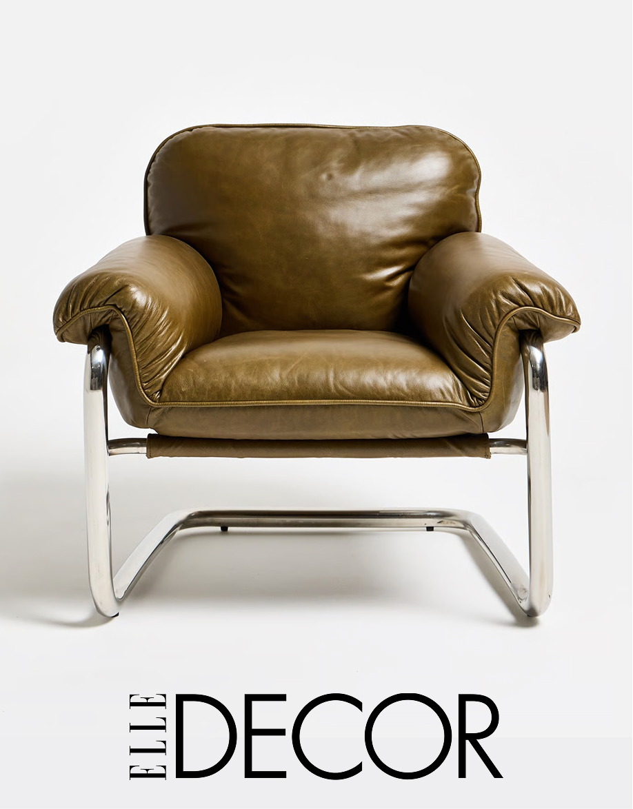 Silla Green Leather Armchair